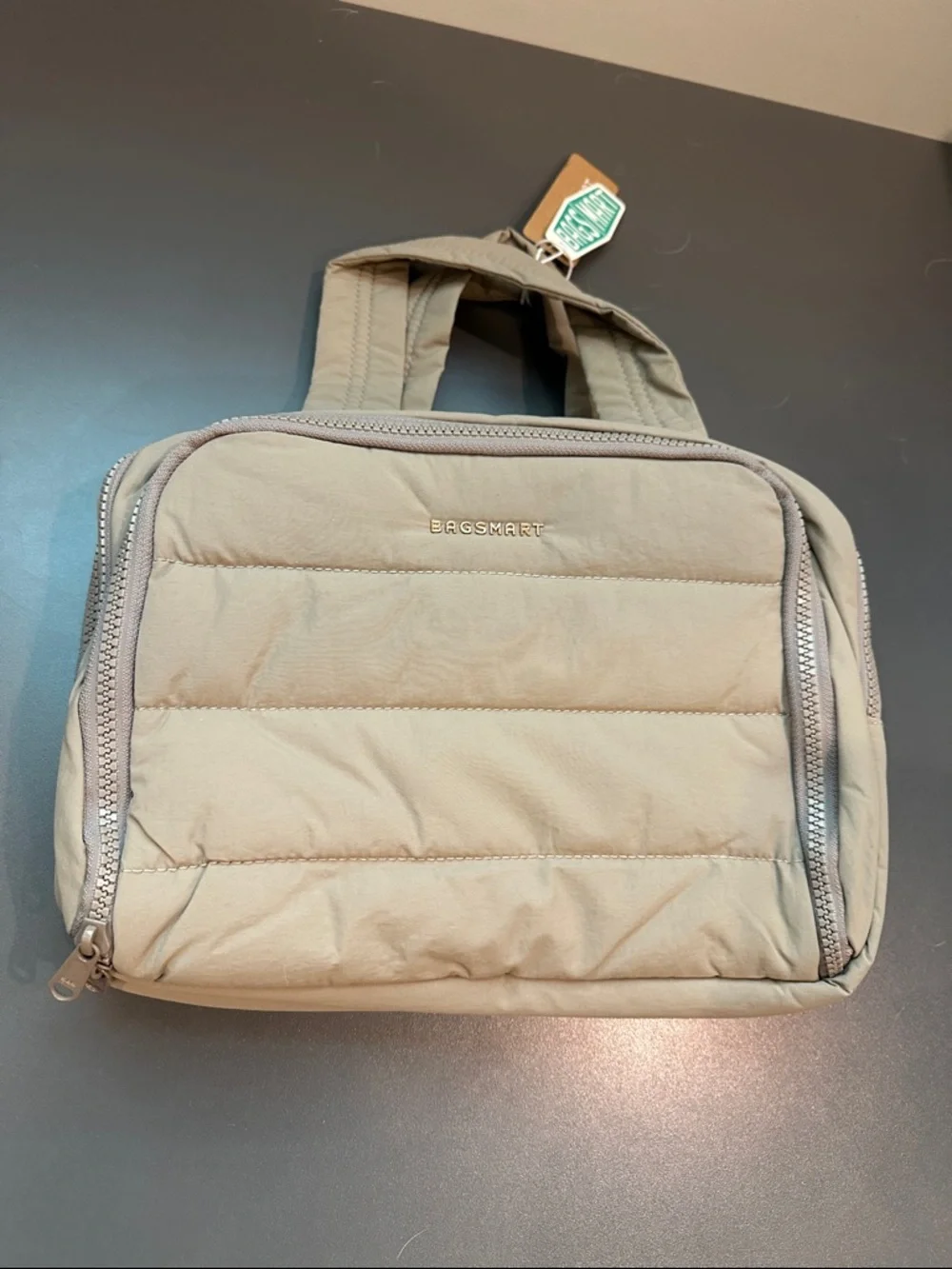 NWT BAGSMART Travel Large, Puffy Toiletry Bag (Grayish Brown) - Picture 6 of 10